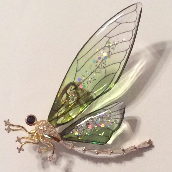 Green Dragonfly Brooch - Picture 5 of 6